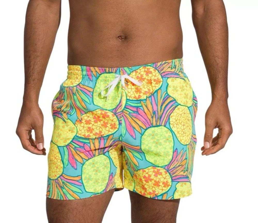 Chubbies Mens Swim Trunks Large 5.5 Inseam Pineapple Tropical Stretch Lined